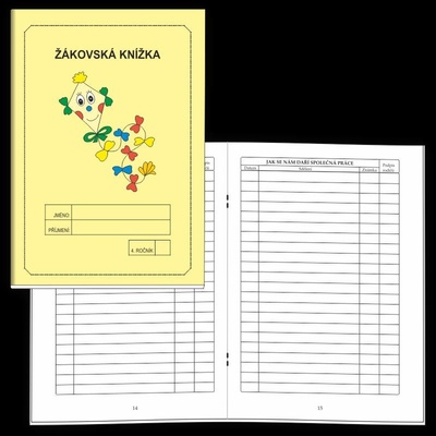 Žákovská knížka 4. ročník - známkování (žlutá) - Rubínová Jitka