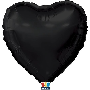 Big Party Фолиев Балон Сърце, 45см, Черно
