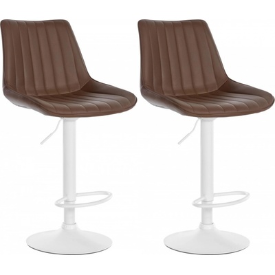 Design-Shop Toni koženka Hnedá / biely rám 2 ks