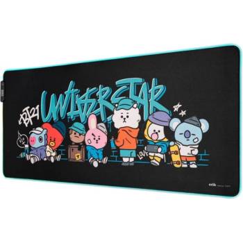 Grupo Erik Гейминг подложка за мишка Grupo Erik - BT21, XXL, мека, черна (MGGEL002)