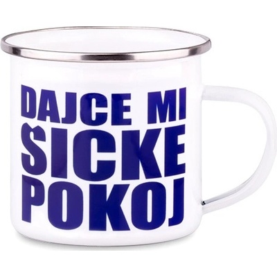 Valach Plechový hrnček Dajce mi šicke pokoj modrý 300 ml