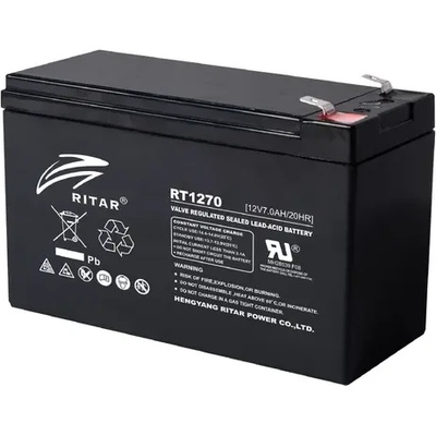 Ritar Оловна Батерия RITAR, (RT1270) AGM, 12V, 7Ah, 151/ 65/ 94 mm, Терминал1 (RITAR-RT1270-1)