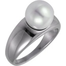 JVD Dámský ocelový prsten s bílou perlou SSSR0003XI9P1