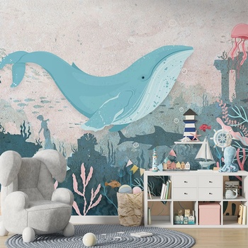 Image 1 of Art Gift Decor Детски Фототапет - Големият кит