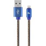 Gembird CC-USB2J-AMLM-2M-BL Gembird USB cable to 8-pin (metal plugs, nylon braid denim - jeans) 2m