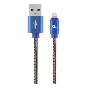Gembird CC-USB2J-AMLM-2M-BL Gembird USB cable to 8-pin (metal plugs, nylon braid denim - jeans) 2m