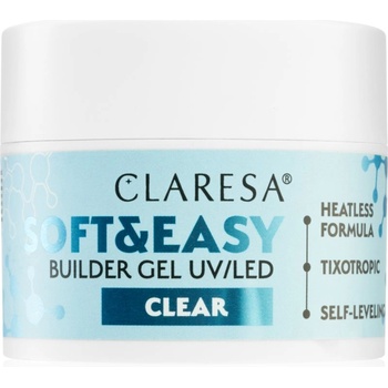 Claresa Soft&Easy Builder Gel основно гел покритие за нокти цвят Clear 45 гр