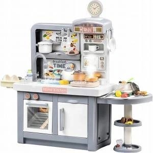 LEAN Toys Dream Kitchen For Children Lights Sounds Steam Accessories Gray