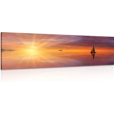 Obraz opuštěná loďka na moři - 150x50