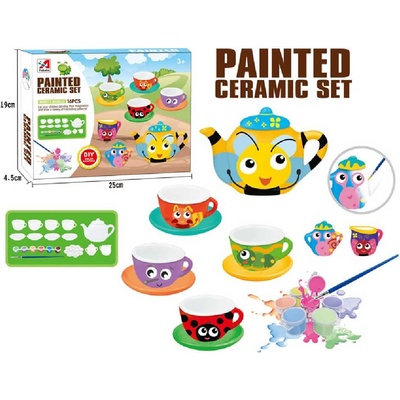 Felyx Toys N-TOYS Сервиз за Чай за Оцветяване Painted Ceramic Set Насекоми