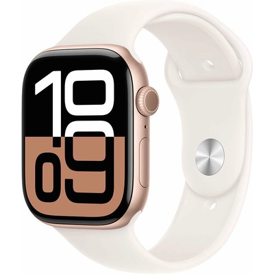 Apple Watch Series 10 GPS 46mm Rose Gold Aluminium Case with Light Blush Sport Band S/M, MWWT3LW/A