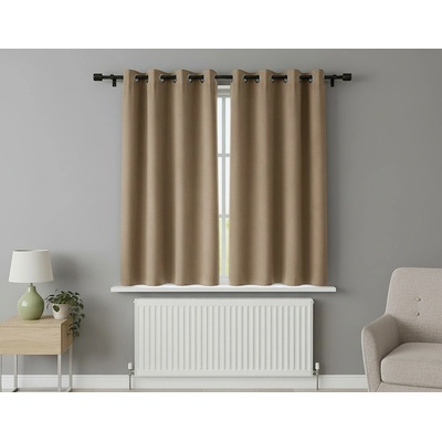 Zatemňovací krátký závěs s kroužky "BLACKOUT" NEW VITORIA 135x160 cm béžová (cena za 1 kus) Mybesthome