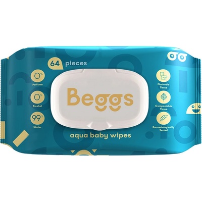 Beggs vlhčené splachovatelné ubrousky 64 ks – Zboží Dáma