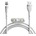 Baseus Кабел с магнитни конектори за Apple продукти с Lightning, microUSB и USB-C (100 см) - Baseus Zinc Magnetic Safe Fast Charging Data Cable (CA1T3-B02) (бял) (CA1T3-B02)