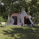 vidaXL Тент тип Teepee за 5 души 5-местен Сив и оранжев (42004001) Палатка
