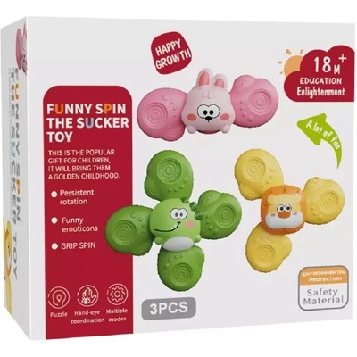 Man Yuk Toys Играчка за развитие с въртящи се животни - комплект от 3 части (368-67)