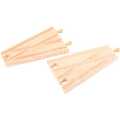 Bigjigs Toys - Дървени ЖП релси - Право разклонение