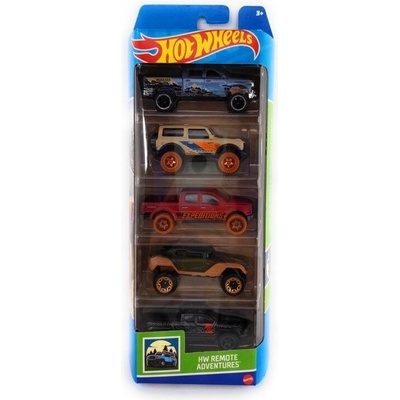 Mattel Hot Wheels súprava 5 AUTÍČOK 5-balenie 5 autíčok HW REMOTE ADVENTURES HTV53