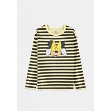 Disney Minnie Mouse Girls Striped Crew Sweater Black