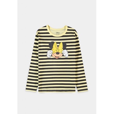 Disney Minnie Mouse Girls Striped Crew Sweater Black