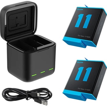 Telesin 3-slot Box nabíjačka na GoPro Hero 9 / Hero 10 + batérie 2ks GP-BNC-901