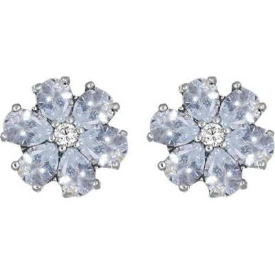 CRYSTalp Kytičkové náušnice s čírymi kryštálmi Flower Kiss 42288.WHI.R