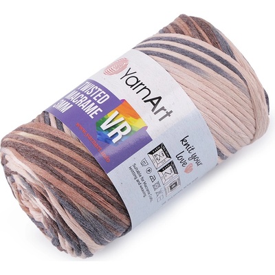 Pletací příze Twisted Macrame 250 g rozčesávací, střední, 5 (928) béžová světlá