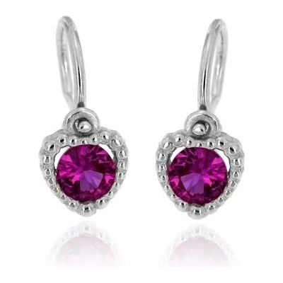 Zlatnictví U Kostela zlaté dětské náušnice červená srdíčka 93807Č