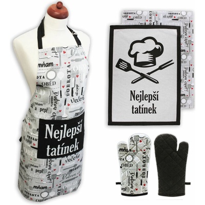 Home Elements Set zástera chňapka 2 utierky Najlepší otecko