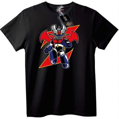 NOONEBRAND Тениска с аниме робот - S, Black