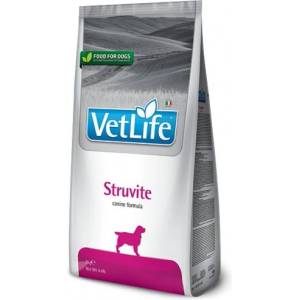 Farmina Vet Life Struvite - пълноценна диетична храна за кучета, за разтваряне на струвитни камъни и рецидивиращото им образуване, с подкисляващо действие върху урината - 12 кг, Италия - PVT120003S