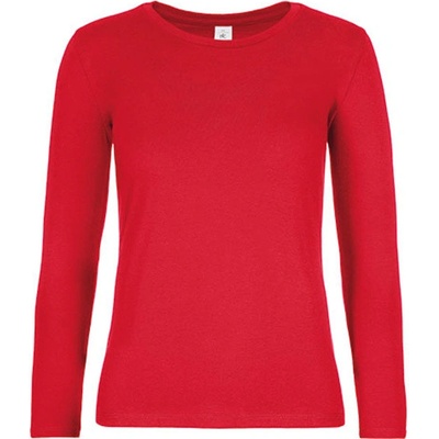 B&C Dámske tričko s dlhým rukávom TW08T Red