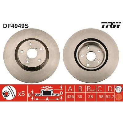 Brzdový kotúč TRW SINGLE DF4949S