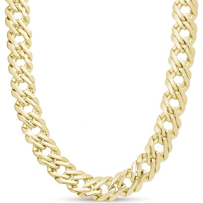 Biju Masivní cuban řetízek, pozlaceno 14k zlatem 3002530
