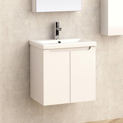 InterCeramic Конзолен PVC шкаф за баня InterCeramic ICP 5155 с порцеланов умивалник - стенен модел, 51 см (ICP 5155)