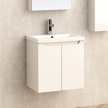 InterCeramic Конзолен PVC шкаф за баня InterCeramic ICP 5155 с порцеланов умивалник - стенен модел, 51 см (ICP 5155)