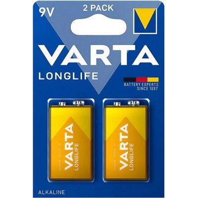 VARTA longlife батерия с дълъг живот 6lr61, алкална, 2 бр. /пакет 4122101412 (4122101412)