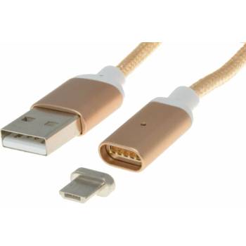 PremiumCord Magnetic microUSB Charging Cable Gold 1 m USB кабел (KU2M1FGO)