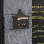 vidaXL Стенно монтирана пощенска кутия Бронзов 40, 5 x 16 x 45 см (42023503)
