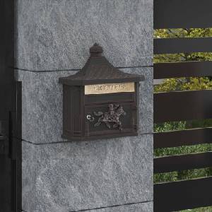 vidaXL Стенно монтирана пощенска кутия Бронзов 40, 5 x 16 x 45 см (42023503)