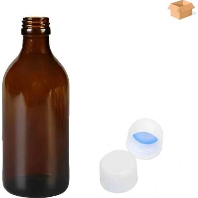 Luna Skleněná lékovka s bílým uzávěrem s pojistkou 250 ml 39 ks