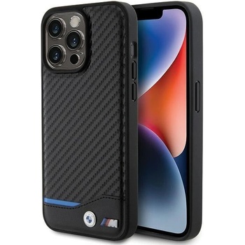 BMW Кейс BMW Leather Carbon за iPhone 15 Pro Max, черен (3666339143862)