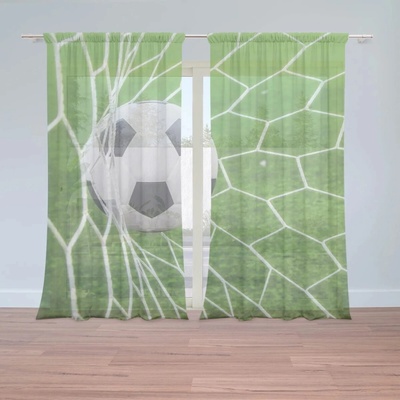 Sablio Záclony Futbalová lopta v bráne: 2ks 150x250cm