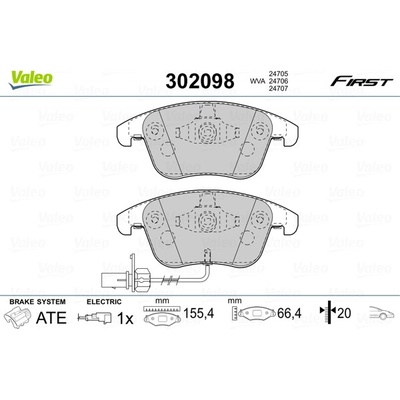 VALEO Sada brzdových platničiek kotúčovej brzdy 302098