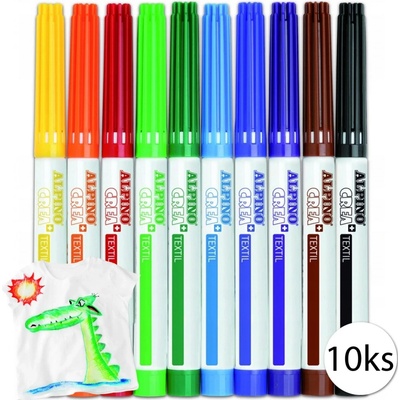 Alpino Fixky na textil 10 farieb KX6058