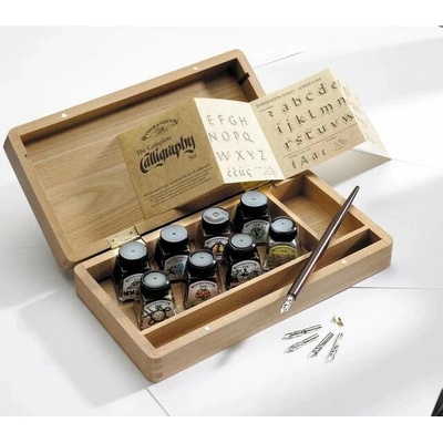 Winsor & Newton Kaligrafická sada v dřevěném boxu