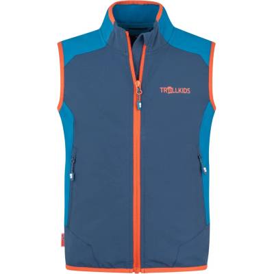 TROLLKIDS Детски софтшел елек Trollkids Kid's Balestrand Vest Windproof vest - Mystic Blue / Summernight Blue - размер 92 (EU) (753-0000-0511)