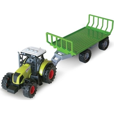 Dromader Traktor s vlečkou na valy sena se zvukem