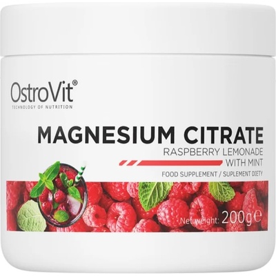 OstroVit Magnesium Citrate, малинова лимонада и мента, 200 g, OstroVit