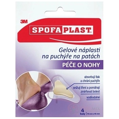 3M SPOFAPLAST č.912N Gélové náplasti na pľuzgiere na pätách, 70x45 mm, 4 ks